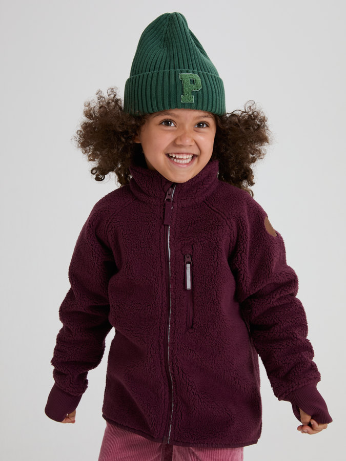 Solid color, windproof pile fleece jacket