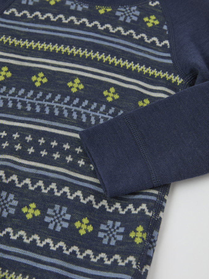 Long-sleeve bodysuit in merino wool jacquard Long-sleeve bodysuit in merino wool jacquard