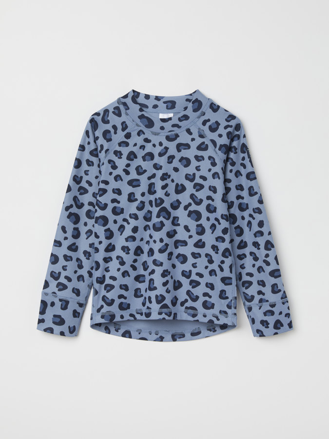 Long-sleeve base layer top with leopard print