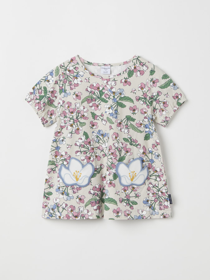 Floral top with puff sleeves