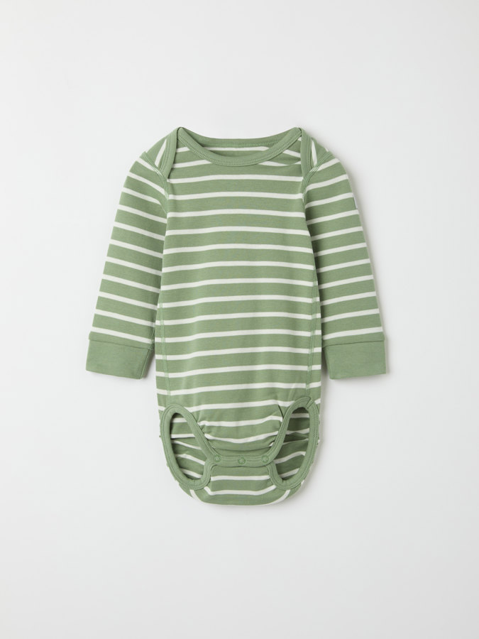Striped bodysuit with envelope neckline Striped bodysuit with envelope neckline