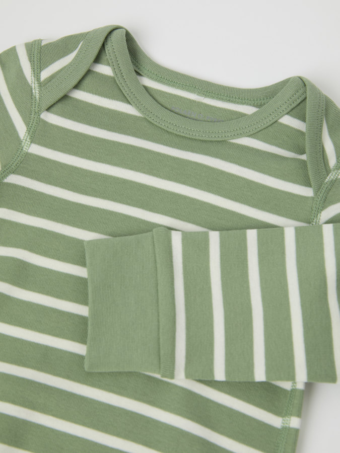 Striped bodysuit with envelope neckline Striped bodysuit with envelope neckline