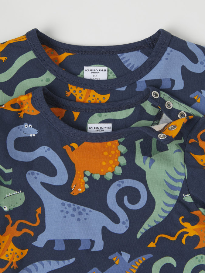 Long-sleeve top with dinosaur print