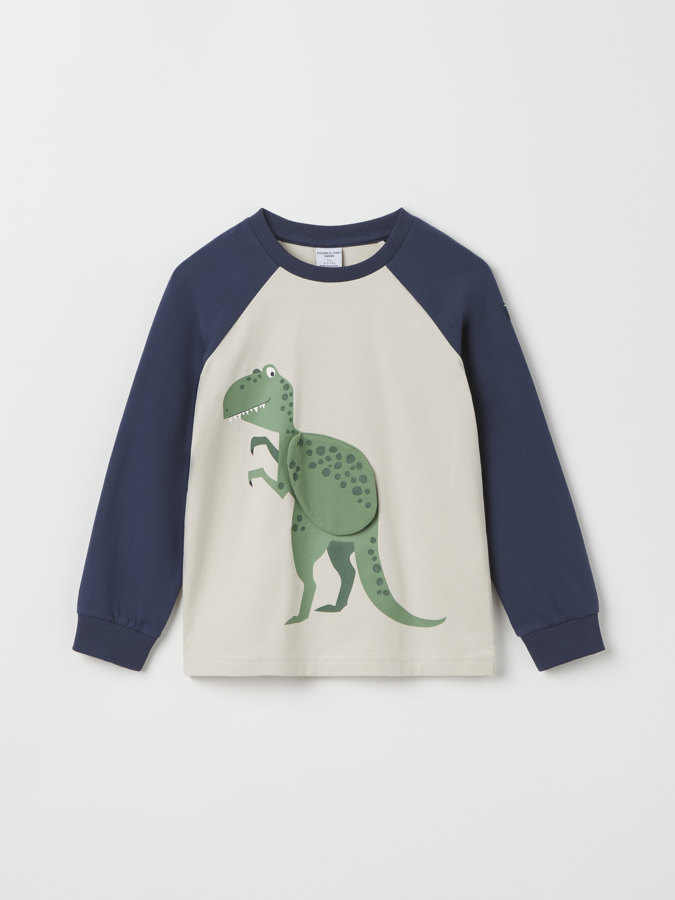 Long-sleeve top with dinosaur print