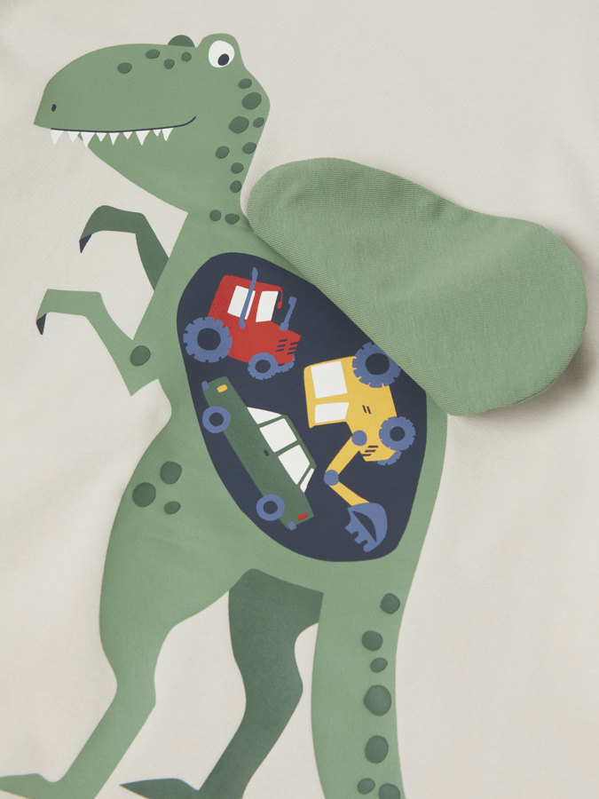 Long-sleeve top with dinosaur print