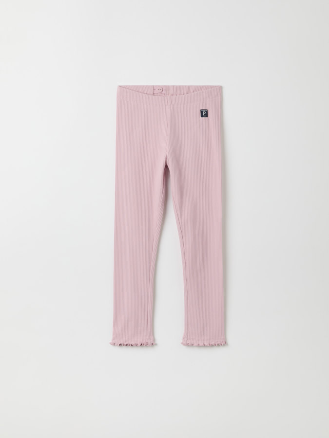 Solid color, ribbed leggings