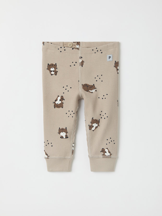 Ribbed knickers with lynx print