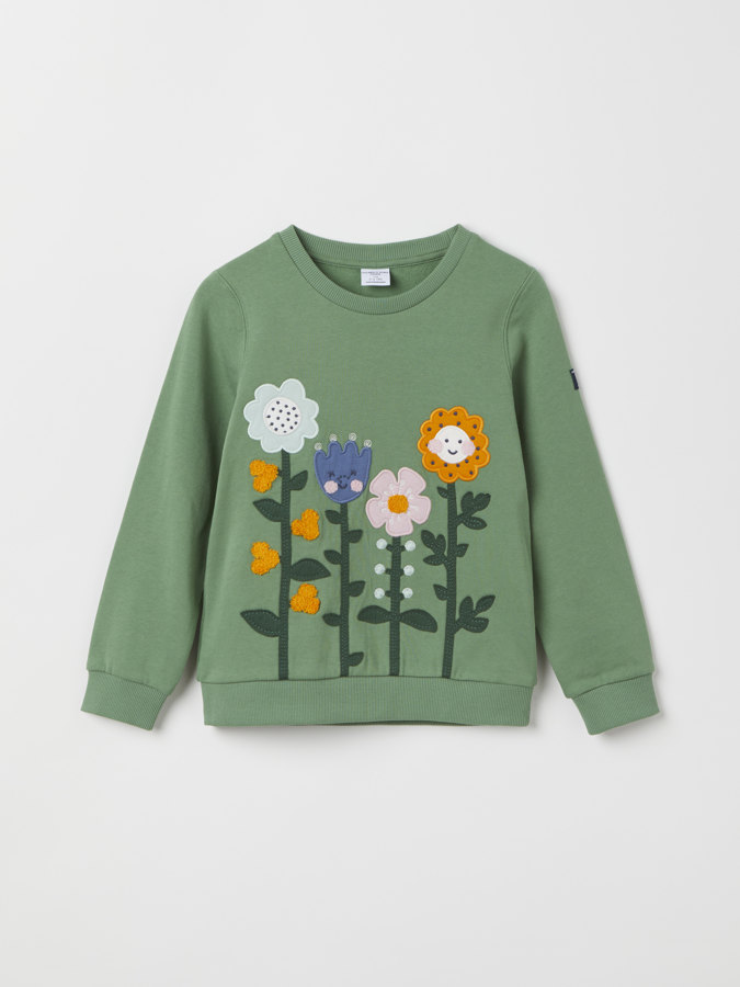 Sweatshirt with floral embroidery Sweatshirt with floral embroidery