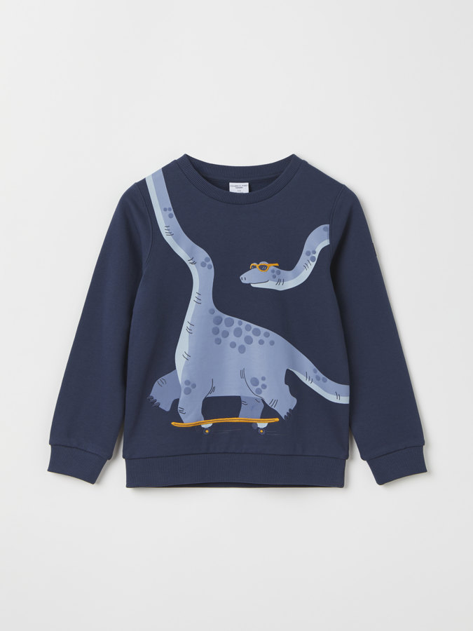 Long-sleeve top with dinosaur print