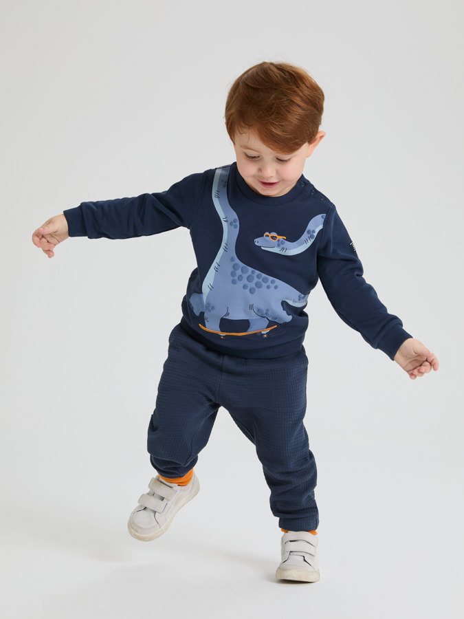 Long-sleeve top with dinosaur print