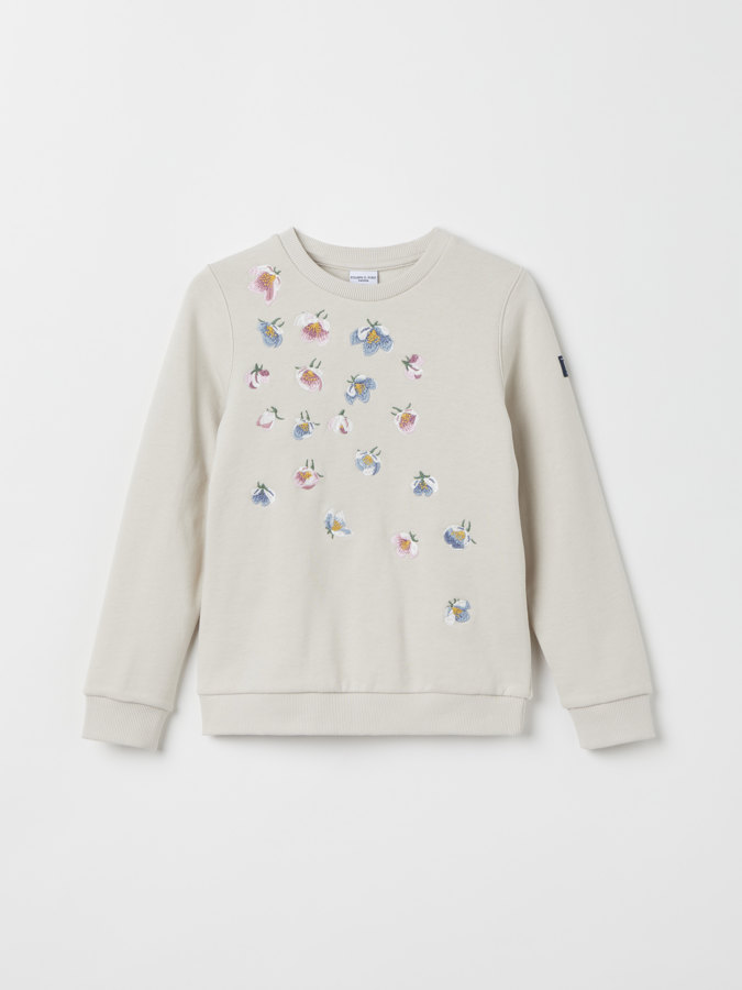 Sweatshirt with floral embroidery