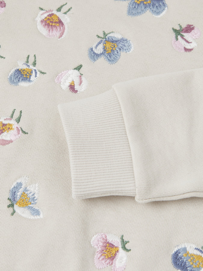 Sweatshirt with floral embroidery