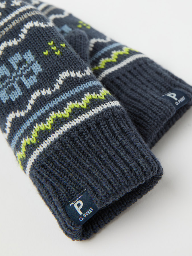 Knitted lined gloves wool blend