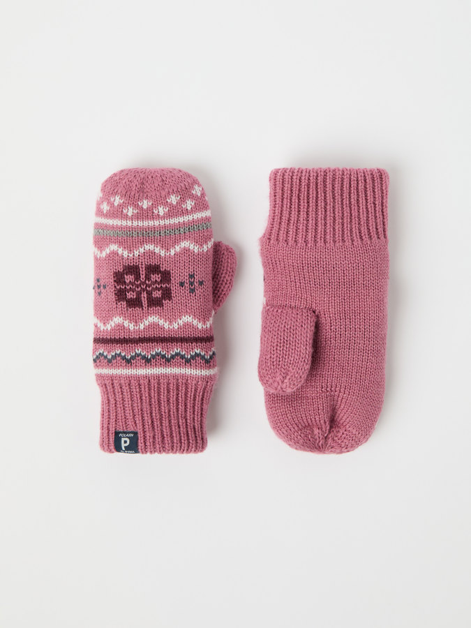 Knitted lined gloves wool blend