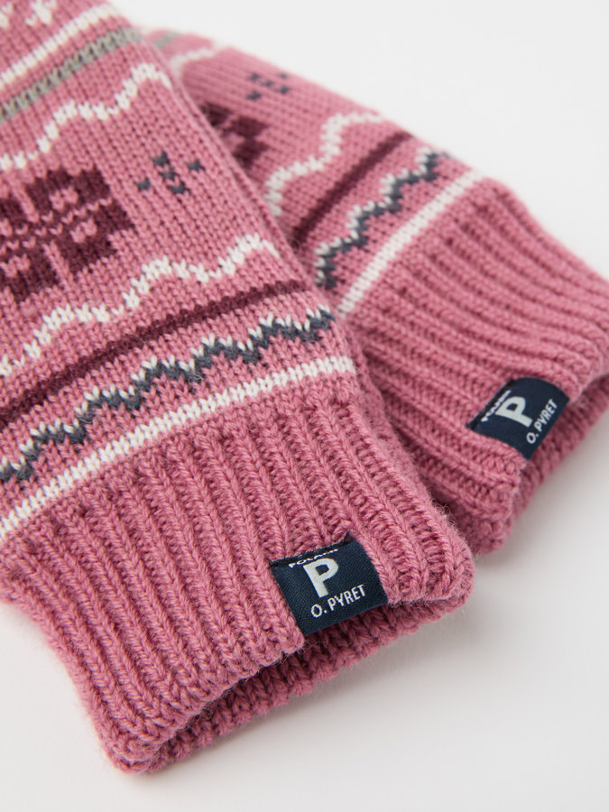 Knitted lined gloves wool blend
