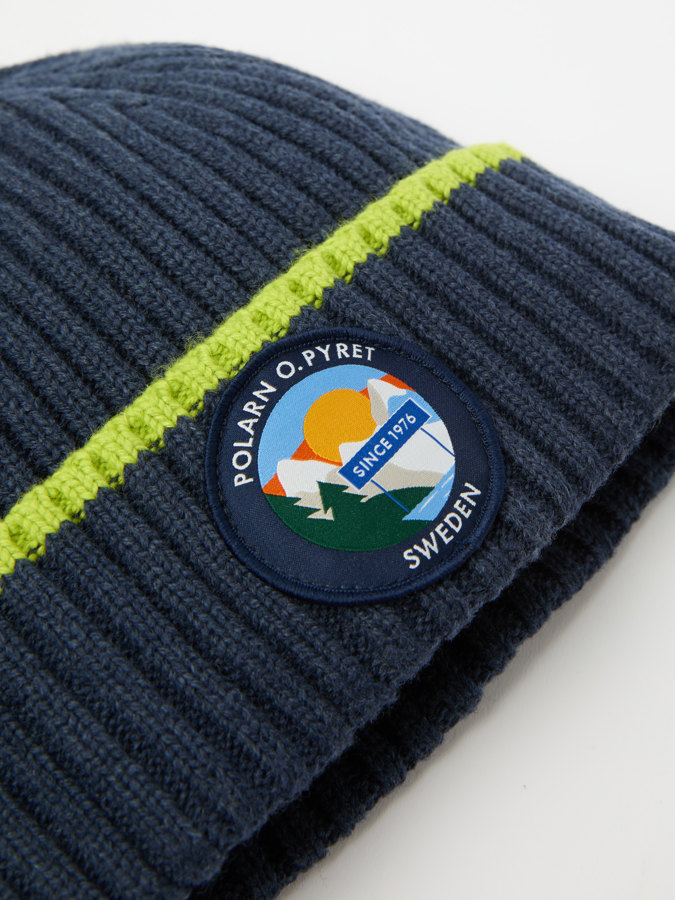 Rib-knit hat in wool blend
