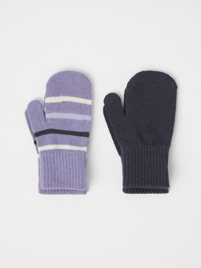 knitted mittens in 2-pack