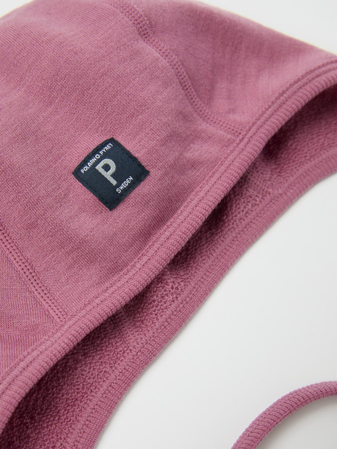 Helmet hat in merino wool terry