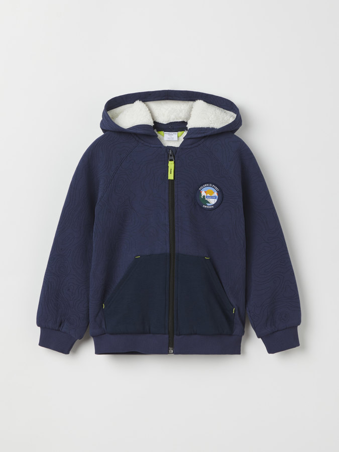 Pile lined hoodie with pocket