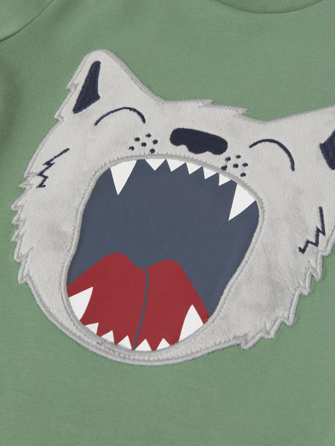 Wolf long-sleeve top
