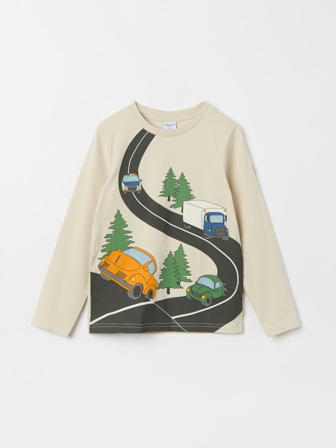 Print long-sleeve top