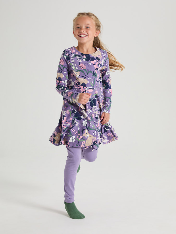Forest short-sleeve twirl dress