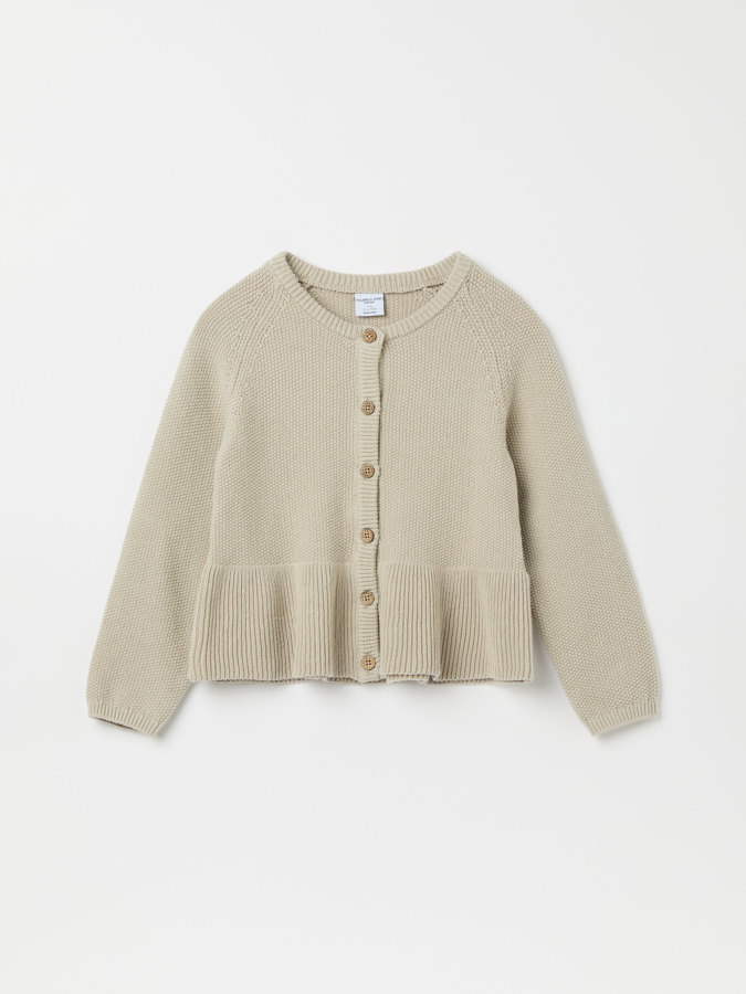 Knitted cardigan with ruffles