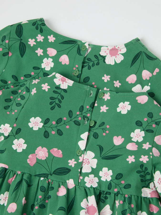 Floral long-sleeve twirl dress