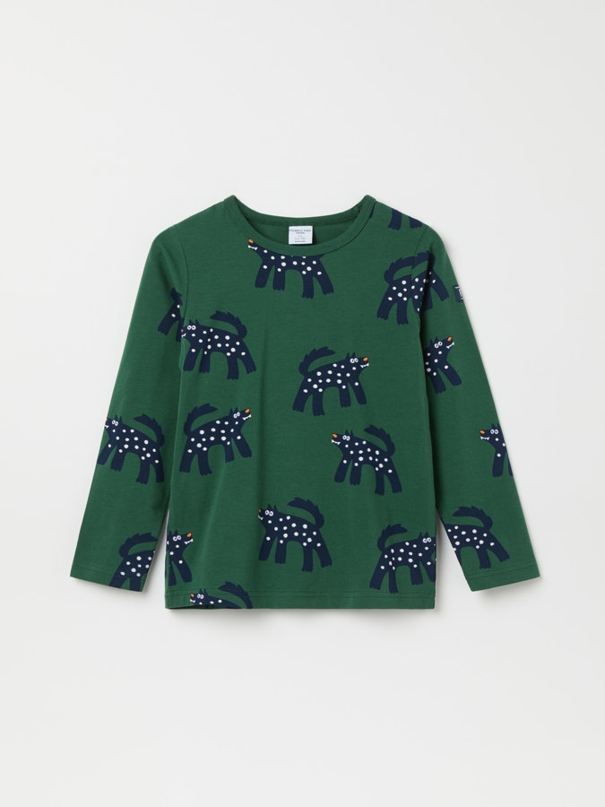Wolf long-sleeve top