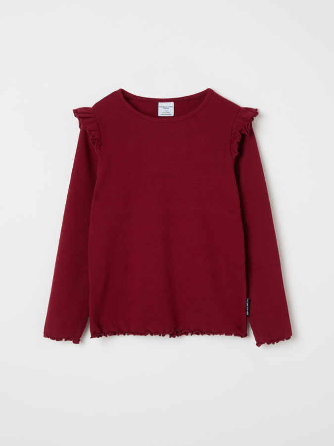 Ribbed top with ruffles