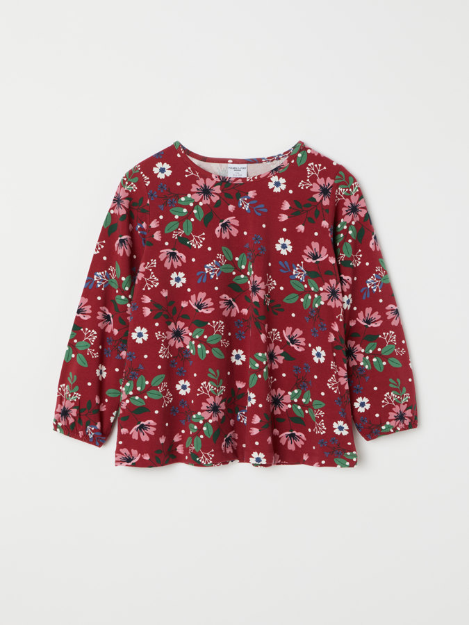 Top with Christmas floral print