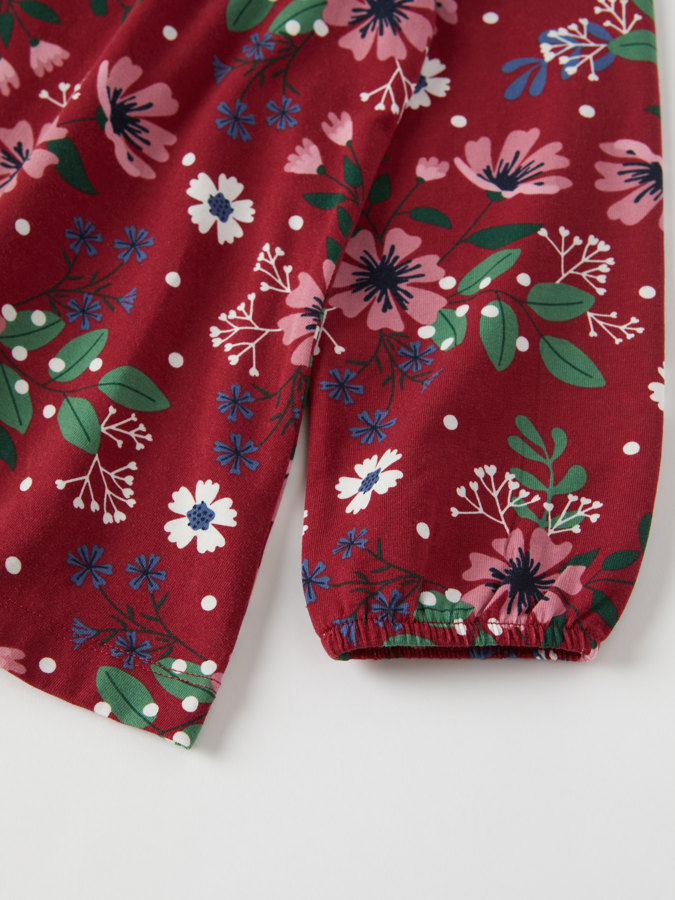 Top with Christmas floral print