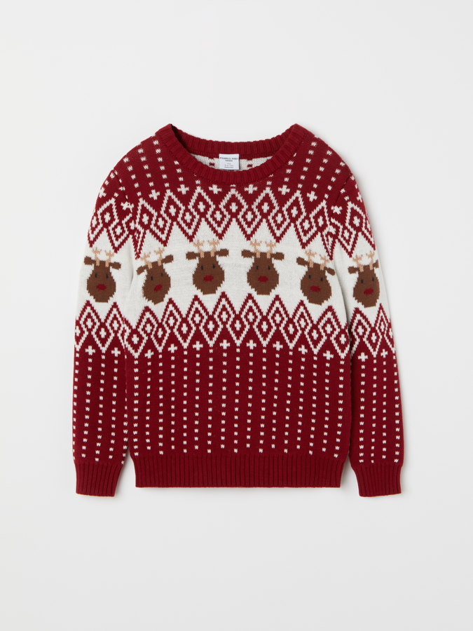 Knitted jacquard sweater