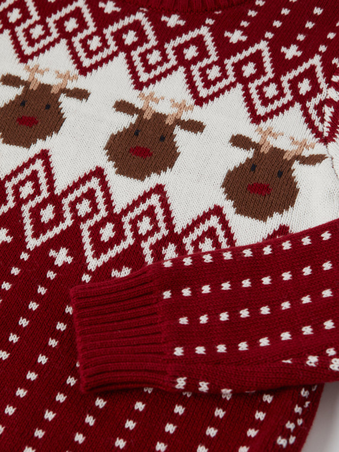 Knitted jacquard sweater
