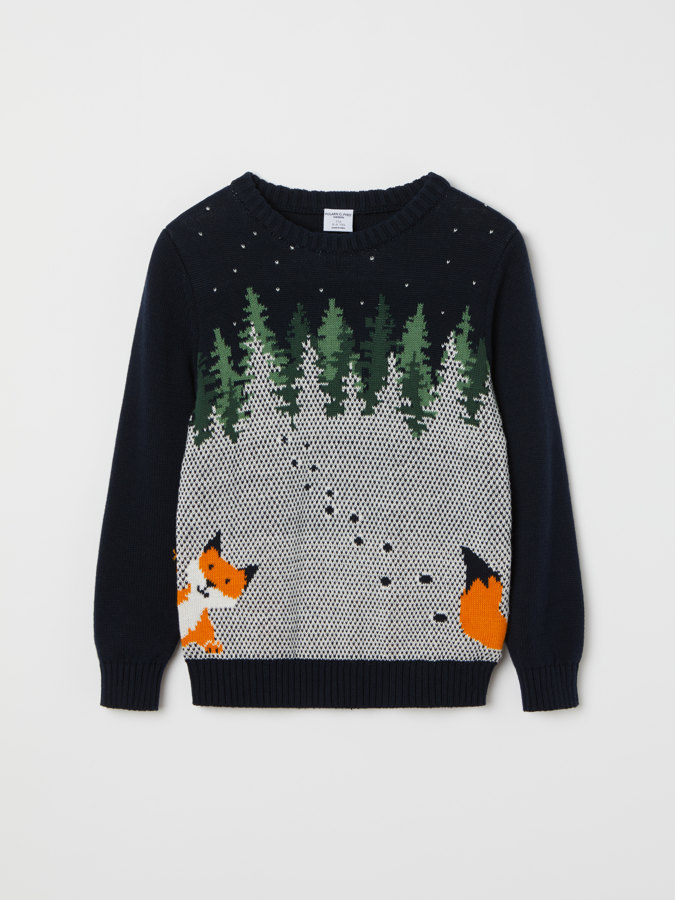 Knitted jacquard sweater