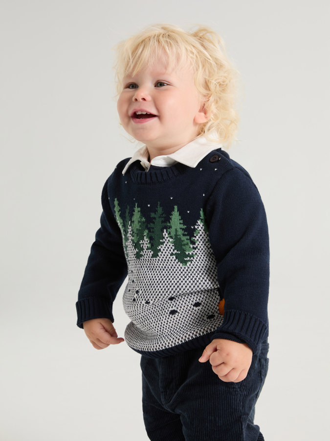 Knitted jacquard sweater