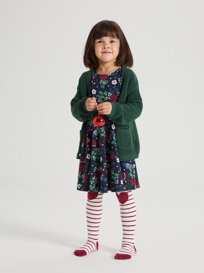 Christmas floral twirl dress