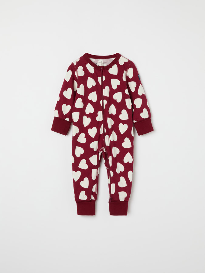 sleepsuit with heart print