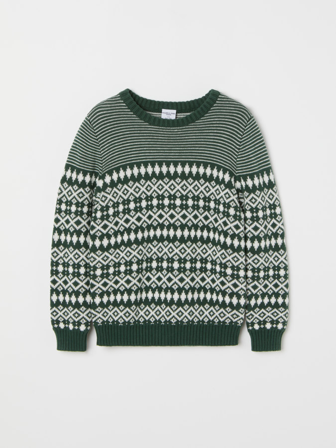 Knitted jacquard sweater