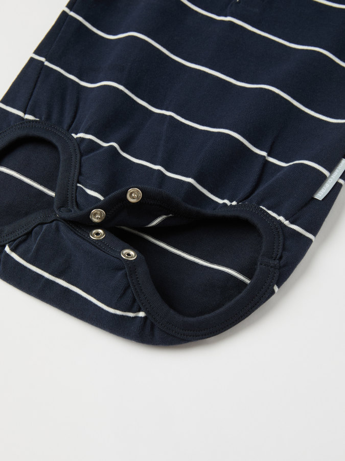 Striped babygrow with collar for baby