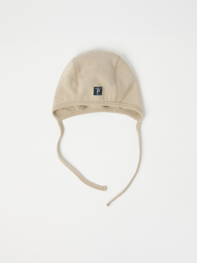 Helmet hat in merino wool terry
