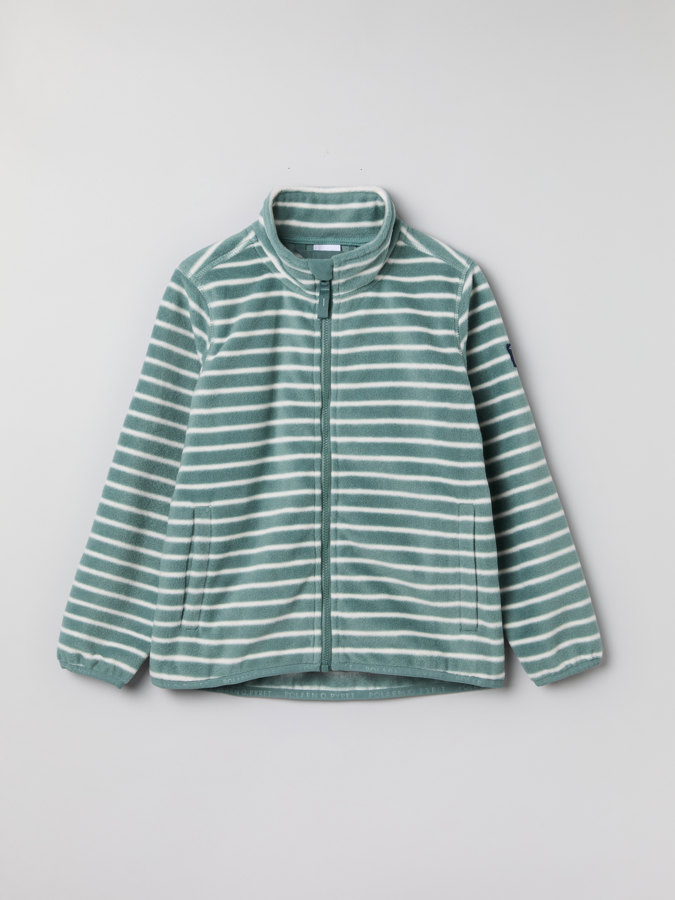Striped fleece jacket with pockets