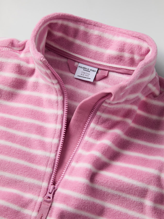Striped fleece jacket with pockets