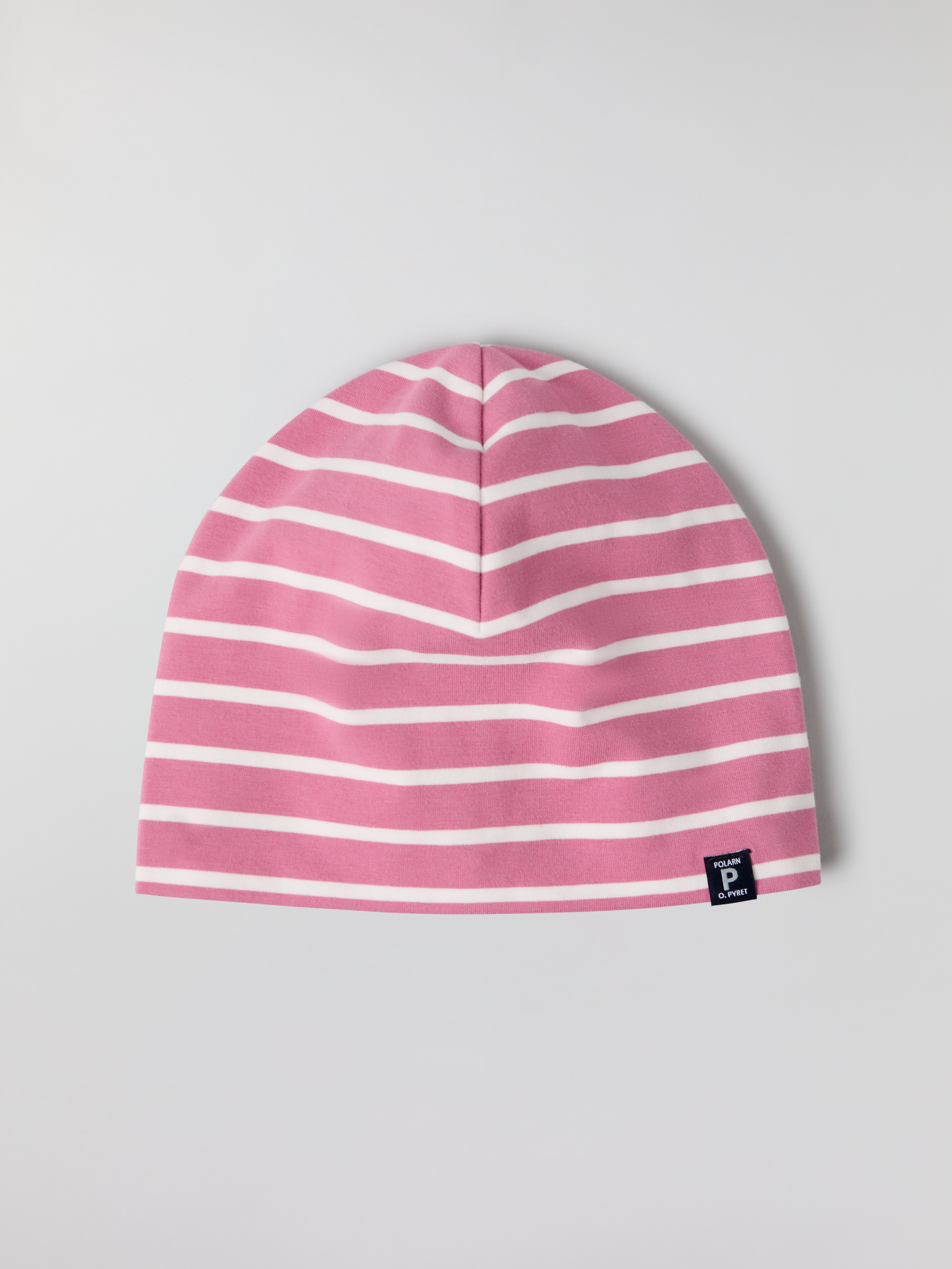 Polarn O. Pyret Pink Striped Jersey Beanie