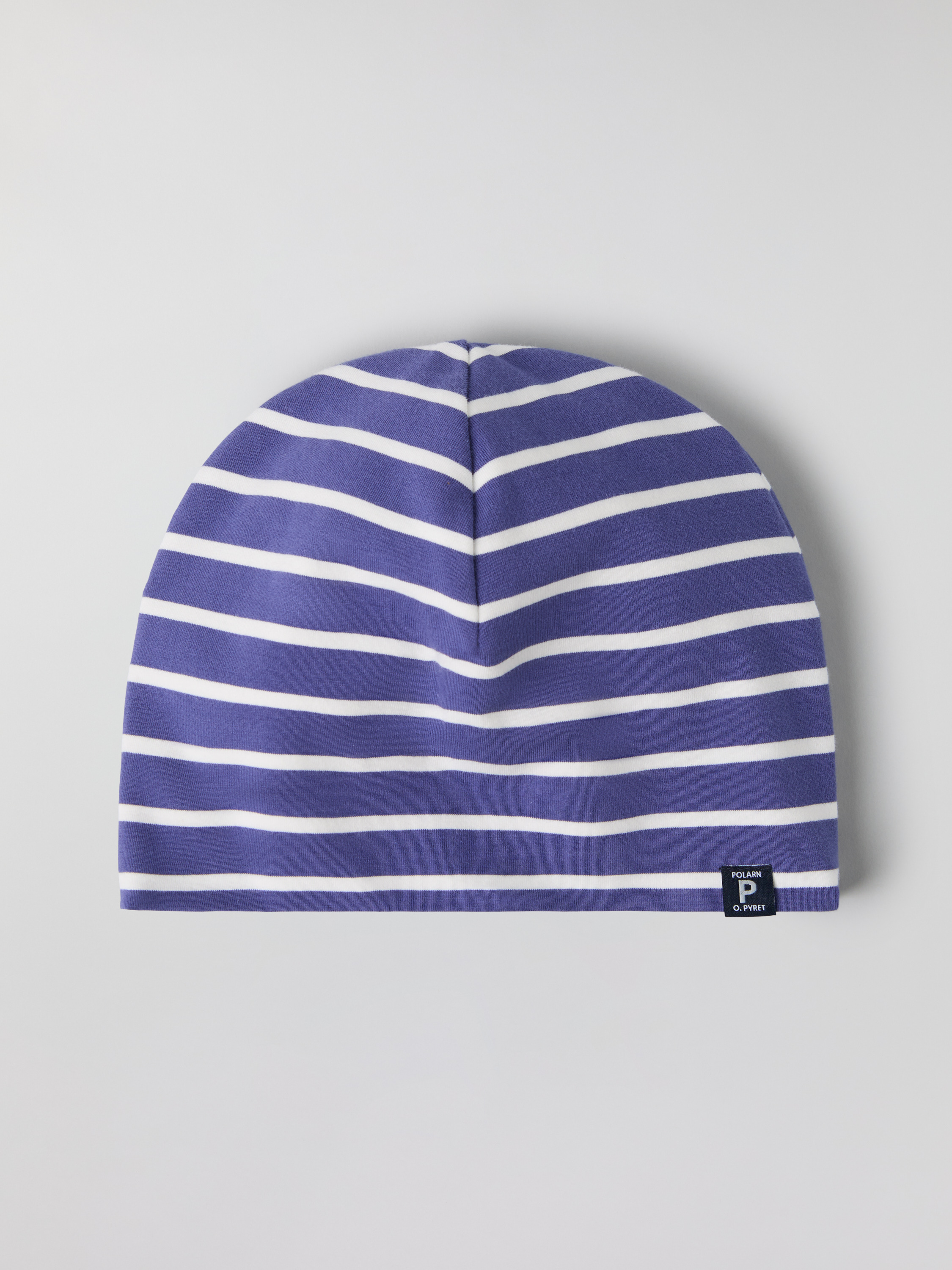 Polarn O. Pyret Blue Striped Jersey Beanie