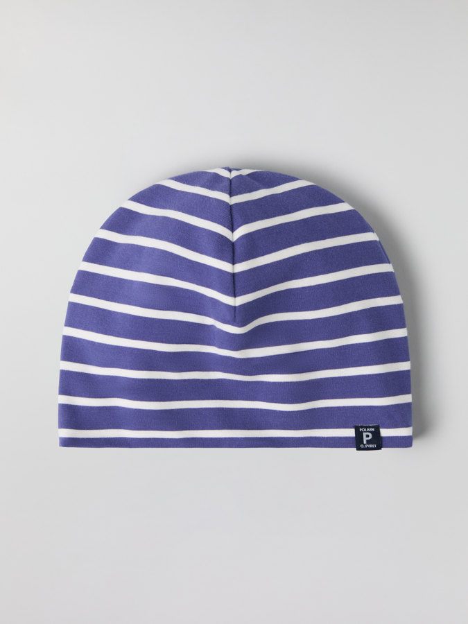 Striped jersey beanie