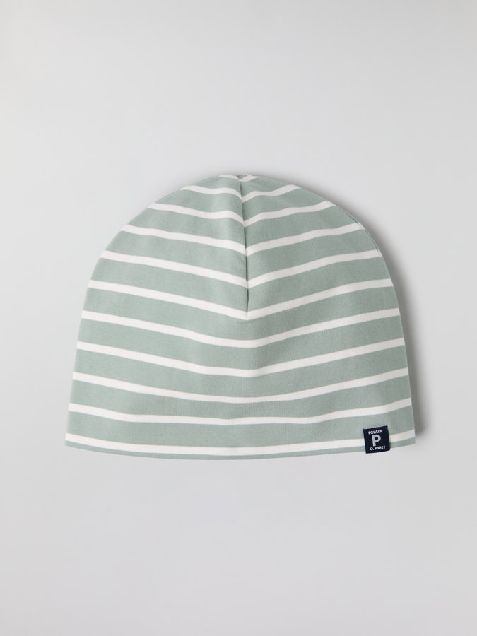 Striped jersey beanie