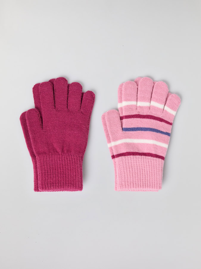 Knitted gloves, 2-pack