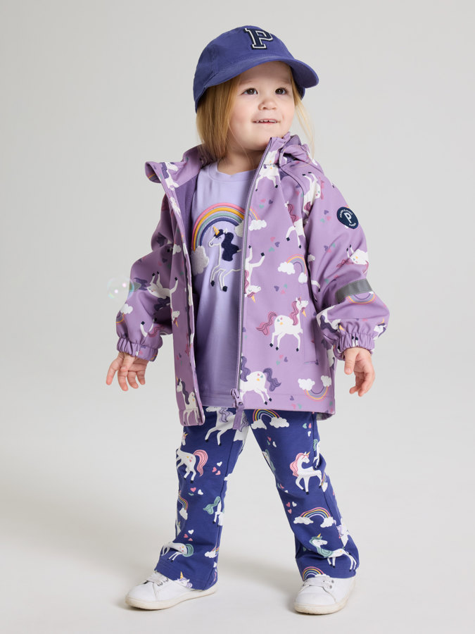 Wind- and waterproof jacket with unicorn print