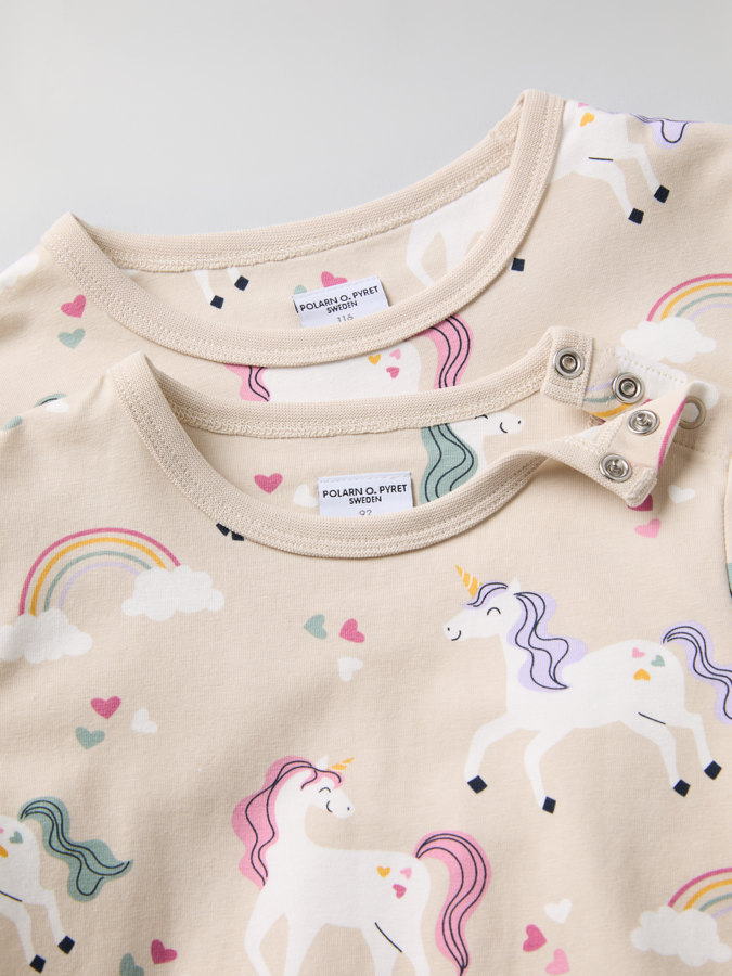Long-sleeve top with unicorn print